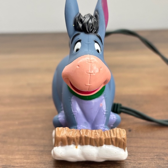 VINTAGE Disney Winnie The Pooh EEYORE On SLED Figure Christmas Ornament Light Up - Picture 3 of 10
